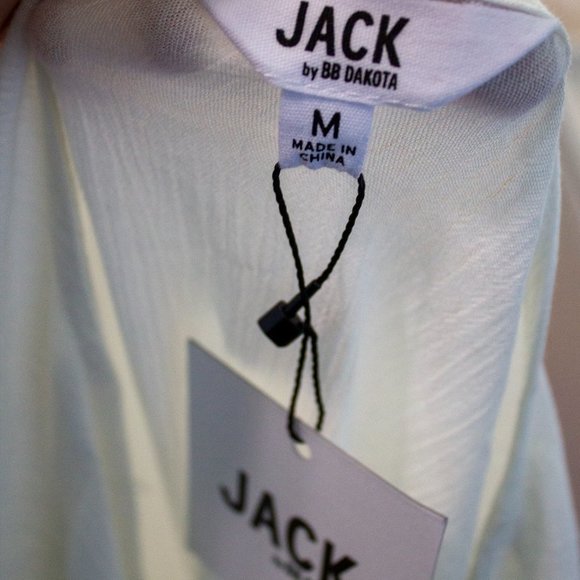 Jack by BB Dakota White Peasant Boho Blouse sz m - Picture 4 of 4